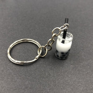 New Women/Men's Fashion Handmade Pearl milk tea coffee cup Key Chains Key Rings Alloy Charms Gifts  Wholesale