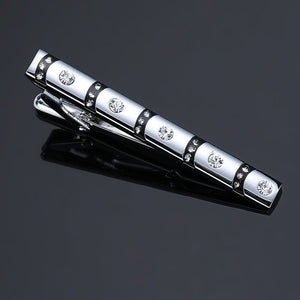 DY new high-quality enamel men's wedding tie clip high-end brand luxury design exquisite pattern crystal tie clip Free Delivery